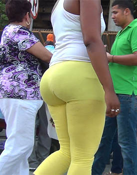 Culo Burbuja En Leggings Amarilos